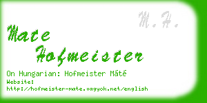 mate hofmeister business card