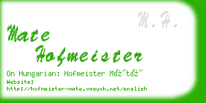 mate hofmeister business card
